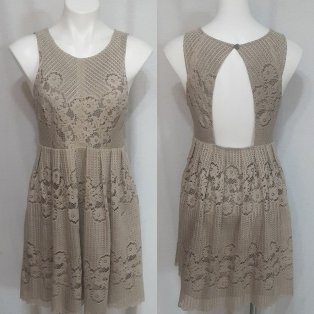 Free People Rocco Cutout Lace Mini Dress Small Sleeveless Open Back Boho Chic